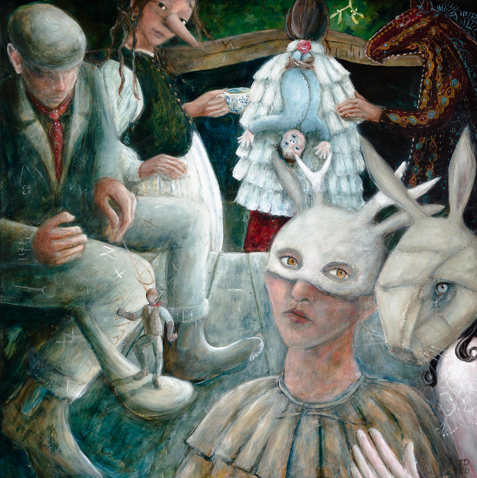 Mummers at the Royal Oak, Fritham, The New Forest Acrylic on board 40 x 40cm Exhibited as part of the Folklore exhibition, The New Forest Heritage Centre, 2026