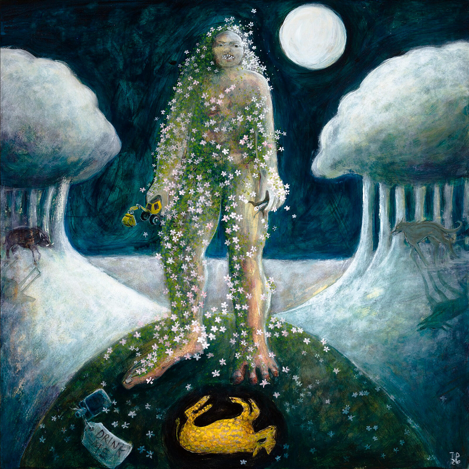 Yernagate Rising Protector Giant of The New Forest Acrylic on board 40 x 40cm Exhibited as part of the Folklore exhibition, The New Forest Heritage Centre, 2026